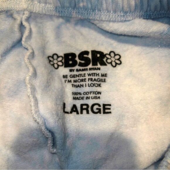 NIP BSR x By Samii Ryan Blue Tie Dye Flower Loungewear‎ Sweat Shorts Size Large - Picture 5 of 6